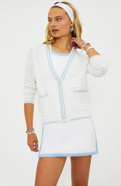 Beach Riot Gene Open Stitch Cardigan In White