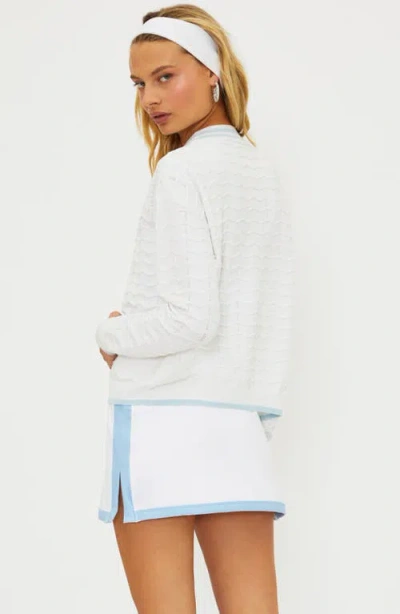 Beach Riot Gene Open Stitch Cardigan In White