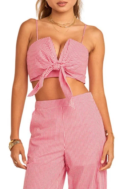 English Factory Check Tied Crop Tank In Pink