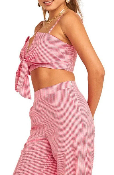 English Factory Check Tied Crop Tank In Pink