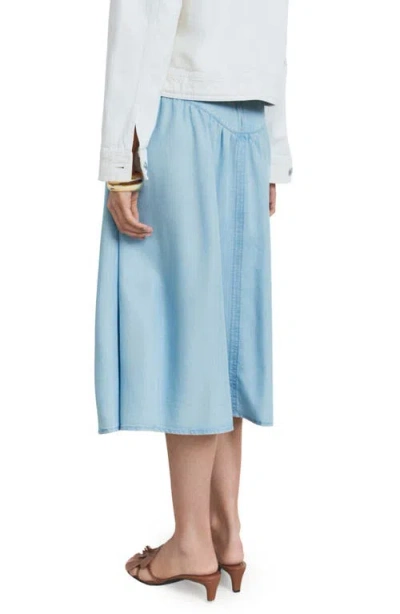 Mango Gathered Denim Midi Skirt