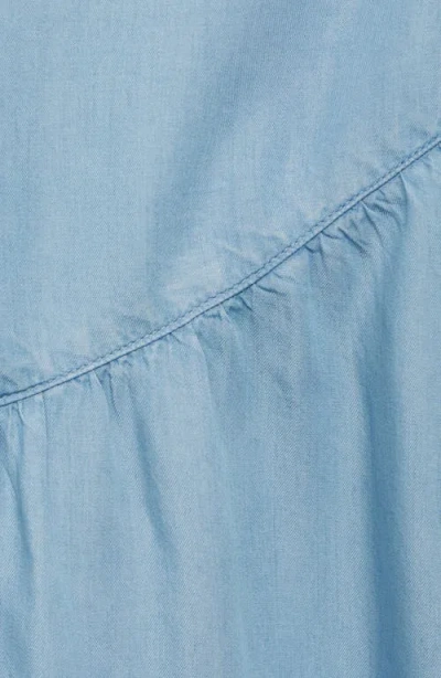 Mango Gathered Denim Midi Skirt