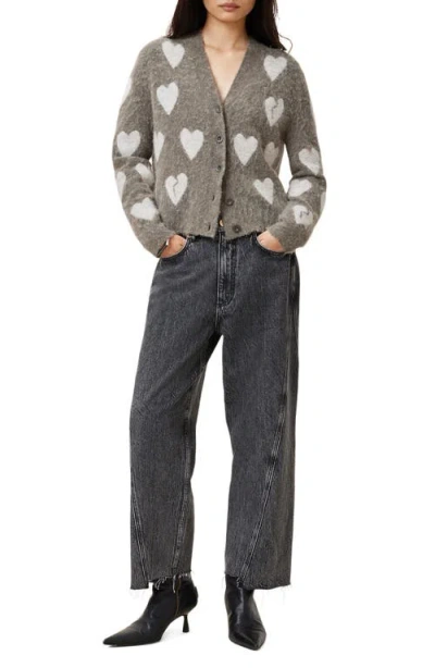 Allsaints Luv Heart-pattern Buttoned-up Cardigan