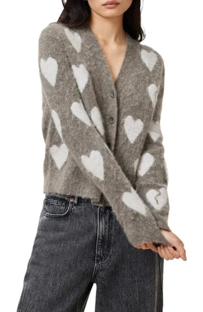 Allsaints Luv Heart-pattern Buttoned-up Cardigan