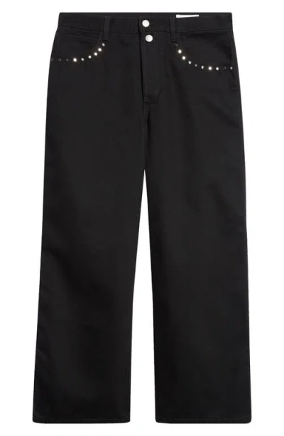 Alexander Mcqueen Mcqueen Studded Crop Painter Jeans In Black