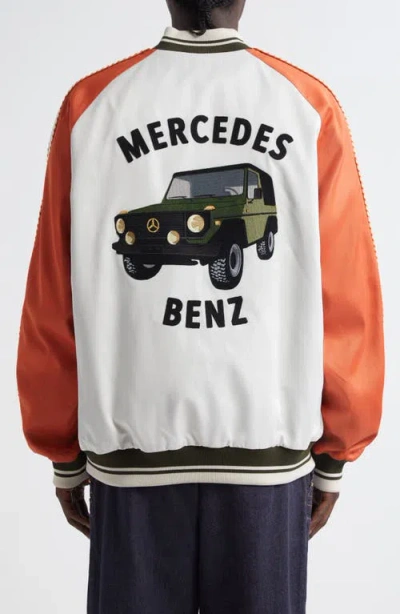 Moncler Genius Moncler X Mercedes-benz 'satet' Reversible Bomber Jacke In Orange
