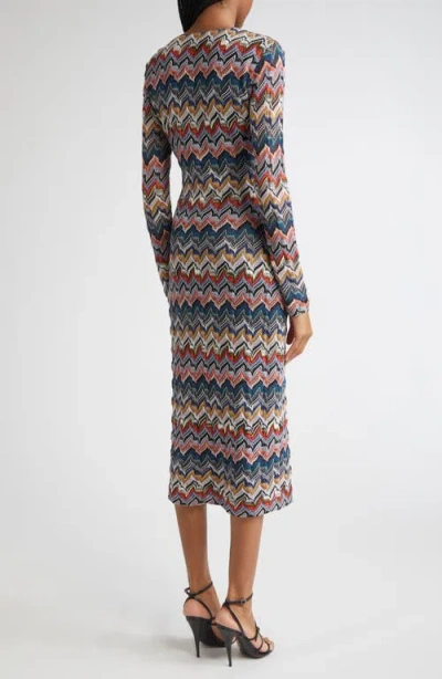 Missoni Zigzag Long Sleeve Midi Sweater Dress In Multi
