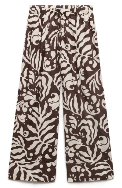 Mango Print Cotton Pants In Multi