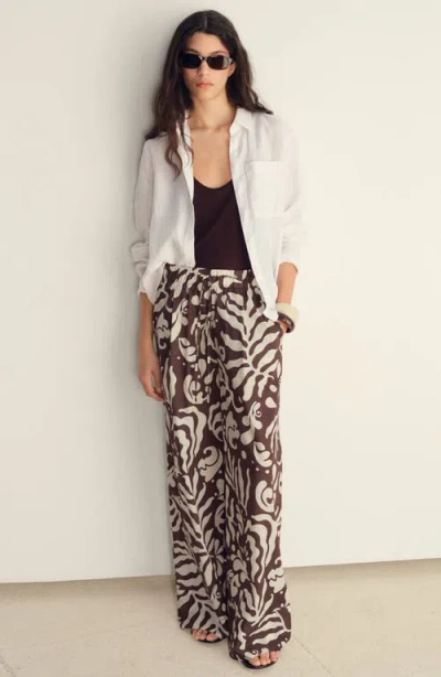 Mango Print Cotton Pants In Multi