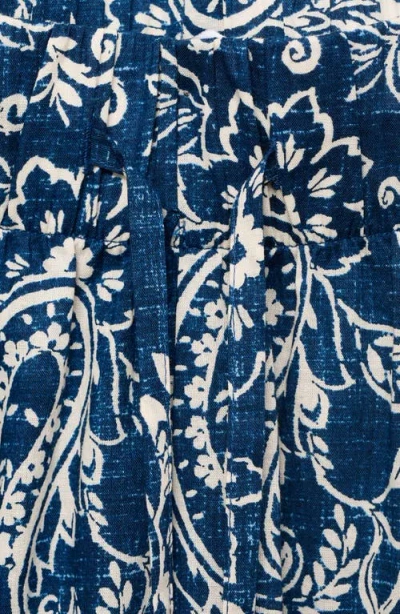 Mango Print Cotton Pants In Blue