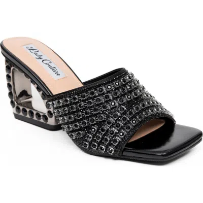 Lady Couture Rhinestone Jewel Heel Slide