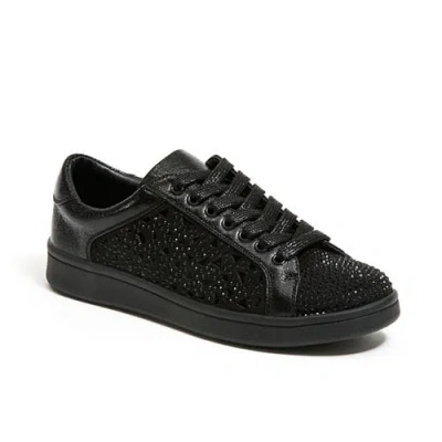 Lady Couture Low Top Laser Cut Sneaker With Rhinestones