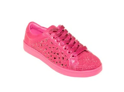 Lady Couture Low Top Laser Cut Sneaker With Rhinestones