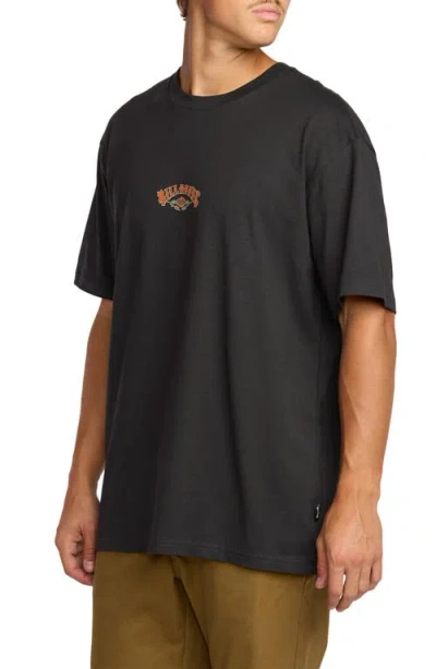 Billabong Rose Arch Cotton Graphic T-shirt In Black