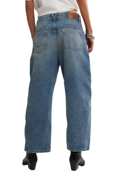 Free People Deep Trance Low Rise Barrel Leg Jeans In From Beyond In Blue