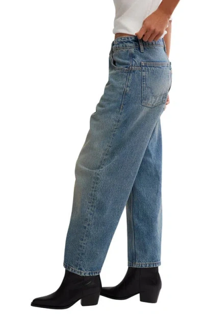 Free People Deep Trance Low Rise Barrel Leg Jeans In From Beyond In Blue