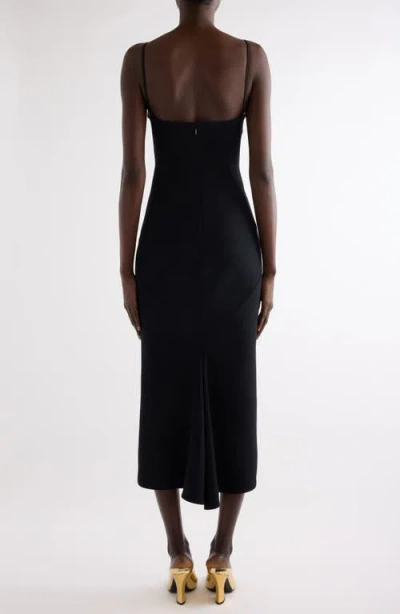 Givenchy Robe Mi-longue À Encolure Carrée In Black