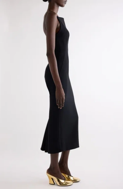 Givenchy Robe Mi-longue À Encolure Carrée In Black