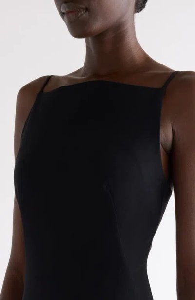 Givenchy Robe Mi-longue À Encolure Carrée In Black