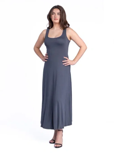 24seven Comfort Apparel Petite Slim Fit A-line Sleeveless Maxi Dress