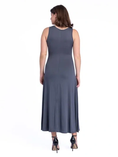 24seven Comfort Apparel Petite Slim Fit A-line Sleeveless Maxi Dress