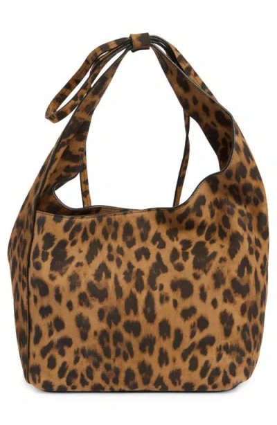 Reformation Small Vittoria Leather Tote In Animal Print