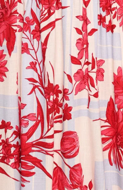 Petal And Pup Petal & Pup Simmons Floral Puff Sleeve Dress In Red