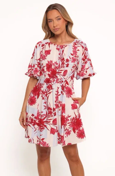 Petal And Pup Petal & Pup Simmons Floral Puff Sleeve Dress In Red
