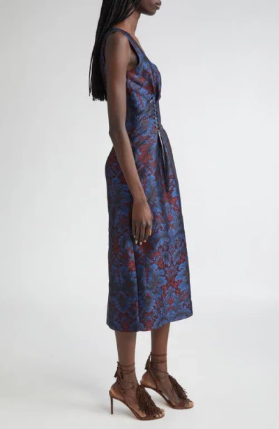 Etro Paisley Jacquard Corset Sheath Dress In Multi