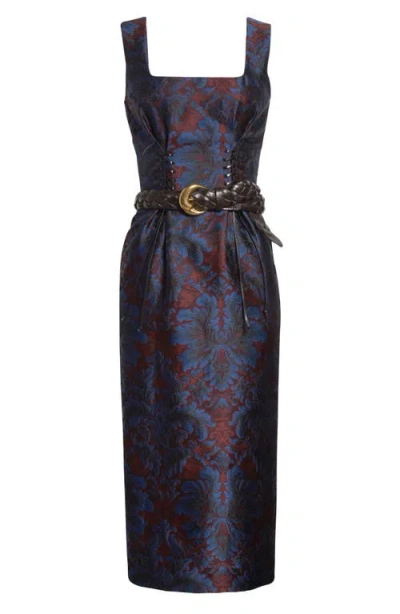 Etro Paisley Jacquard Corset Sheath Dress In Multi
