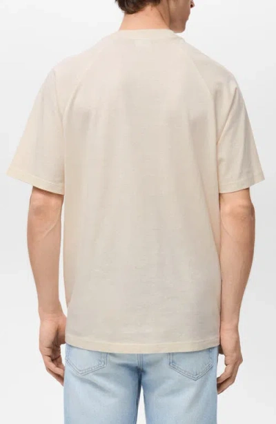Mango Relaxed Fit Cotton & Linen Raglan T-shirt In Neutral
