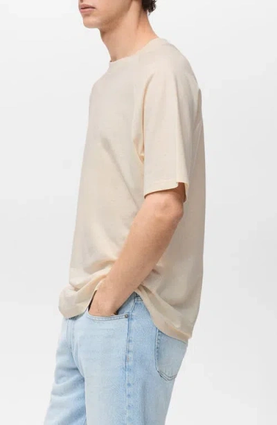 Mango Relaxed Fit Cotton & Linen Raglan T-shirt In Neutral