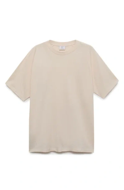 Mango Relaxed Fit Cotton & Linen Raglan T-shirt In Neutral