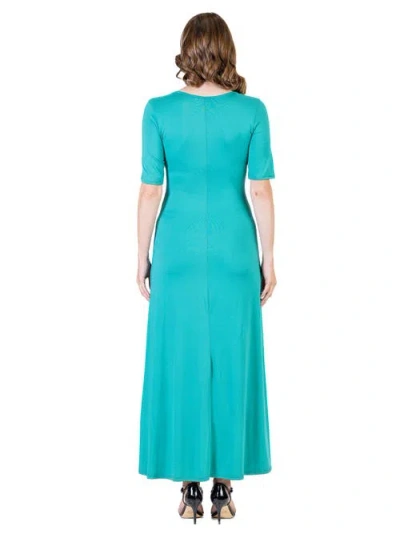 24seven Comfort Apparel Casual Maxi Dress With Sleeves