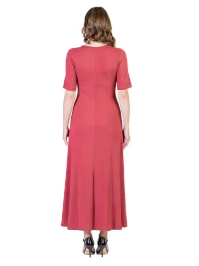 24seven Comfort Apparel Petites Casual Maxi Dress With Sleeves