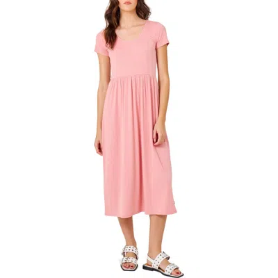 Hurley Coastal Ribbed Midi Dress In Pink