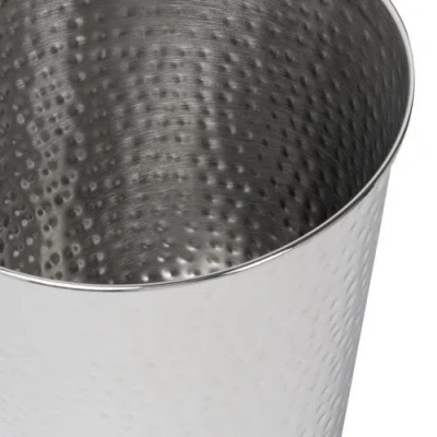Happimess Axel Modern Minimalist Hammered Steel 2 Gal Waste Bin In Metallic