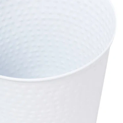 Happimess Axel Modern Minimalist Hammered Steel 2 Gal Waste Bin In White