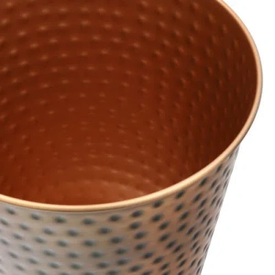 Happimess Axel Modern Minimalist Hammered Steel 2 Gal Waste Bin In Brown