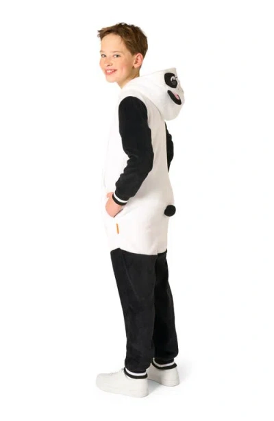 Opposuits Kids' Panda One Piece Hooded Jumpsuit In Black