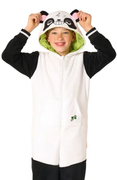 Opposuits Kids' Panda One Piece Hooded Jumpsuit In Black