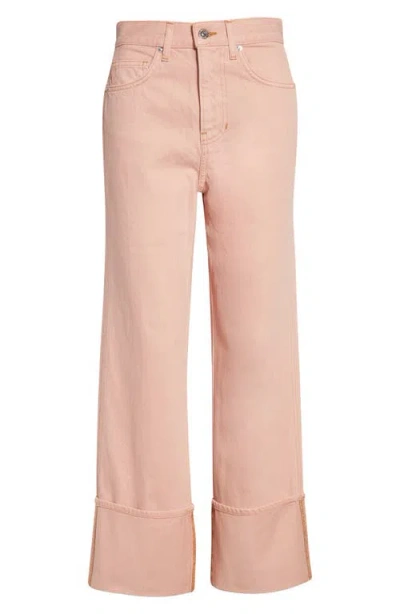 Veronica Beard Dylan Cuffed High Waist Relaxed Straight Leg Jeans In Pink