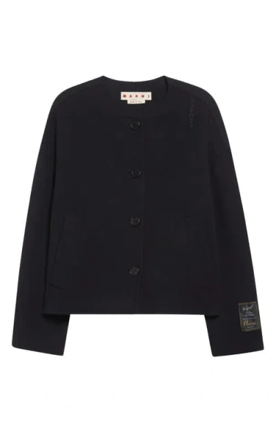 Marni Double Face Virgin Wool & Cashmere Jacket In Black