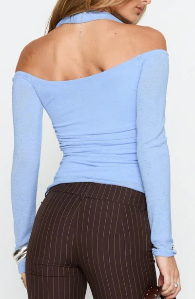 Princess Polly Shivers Halter Long Sleeve Top In Blue