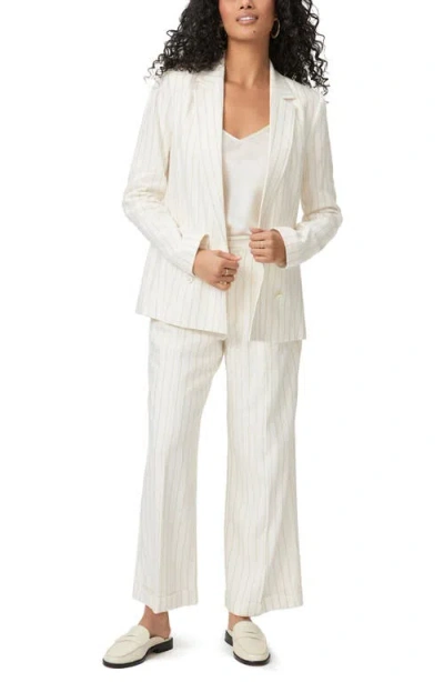 Paige Rosette Stripe Double Breasted Linen Blend Blazer