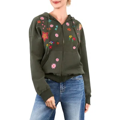 Billy T Sketchbook Embroidered Zip-up Graphic Hoodie