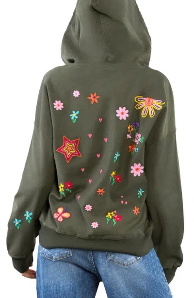 Billy T Sketchbook Embroidered Zip-up Graphic Hoodie