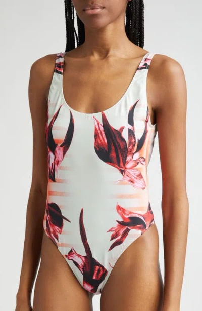 Jean Paul Gaultier The Flower Marinière One-piece Swimsuit