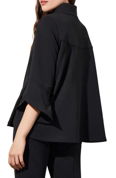 Ming Wang Bell Sleeve Crepe Jacket
