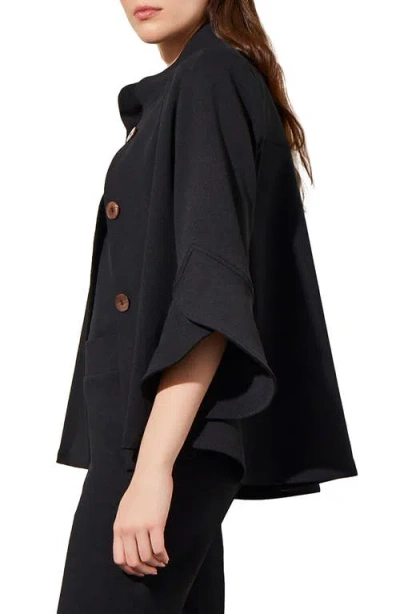Ming Wang Bell Sleeve Crepe Jacket